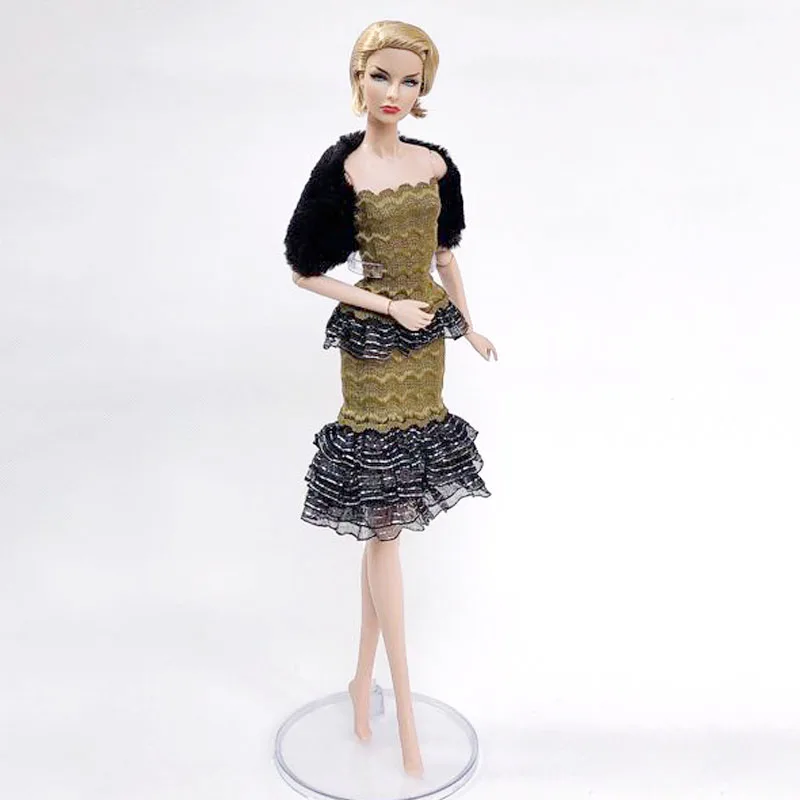 Fashion Clothes For 11.5" Doll Outfits Top Shirt & Skirt & Shawl Party Gown 1/6